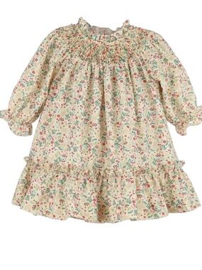 Luli & Me Winterberry Floral Smocked Bishop Dress SZ 6M NWT